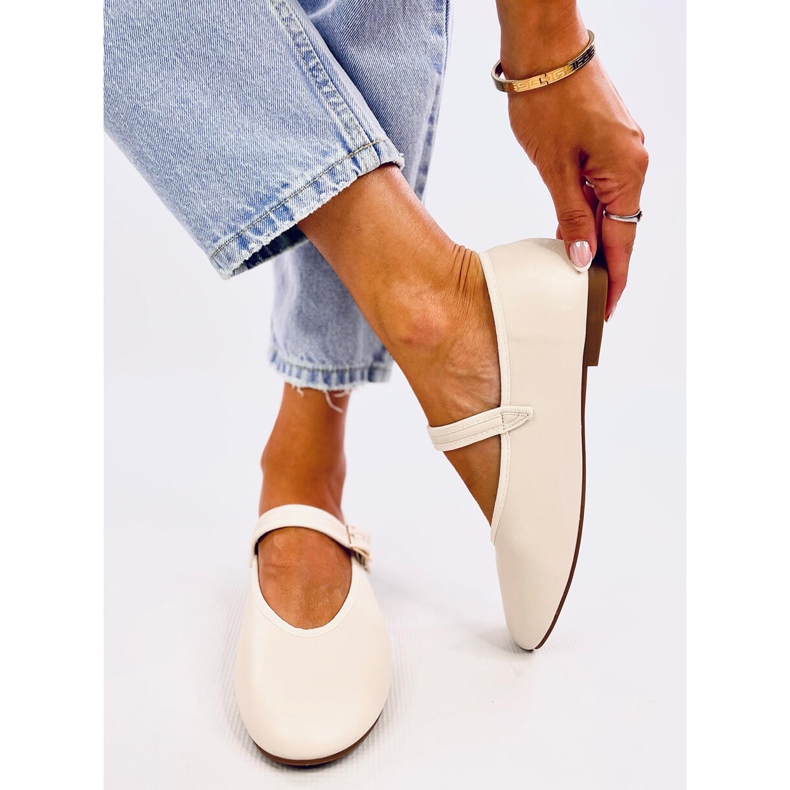 Balerini Rotaro Khaki cu curea bej 1