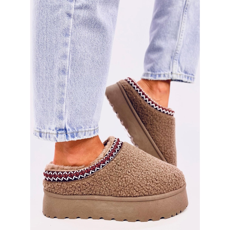 Cizme scurte de zapada cu Lamb Khaki maro 1