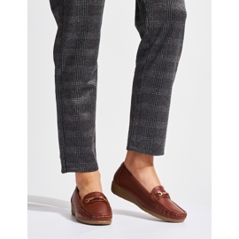 Mocasini de dama maro cu decor 2