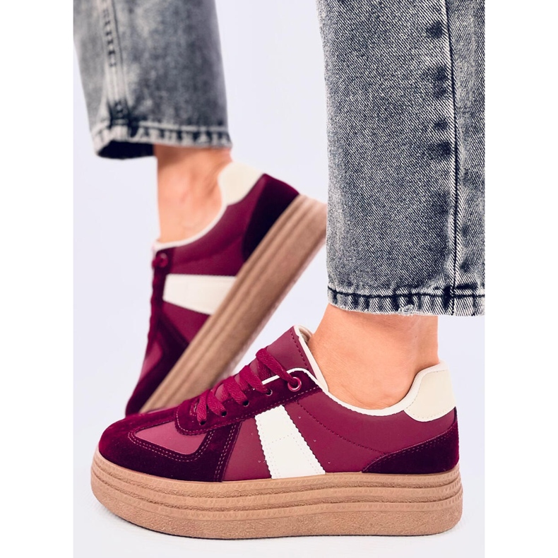 Adidași Belmont Wine cu talpă înaltă roșu 2