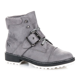 Vices New Collection Trappers din piele de căprioară gri 1