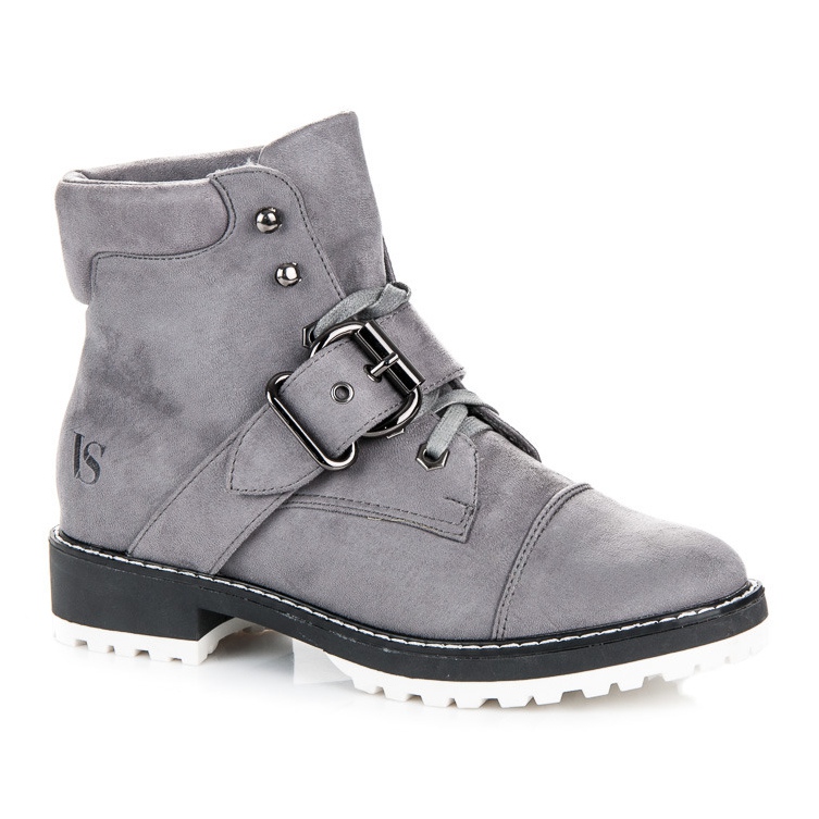 Vices New Collection Trappers din piele de căprioară gri 1