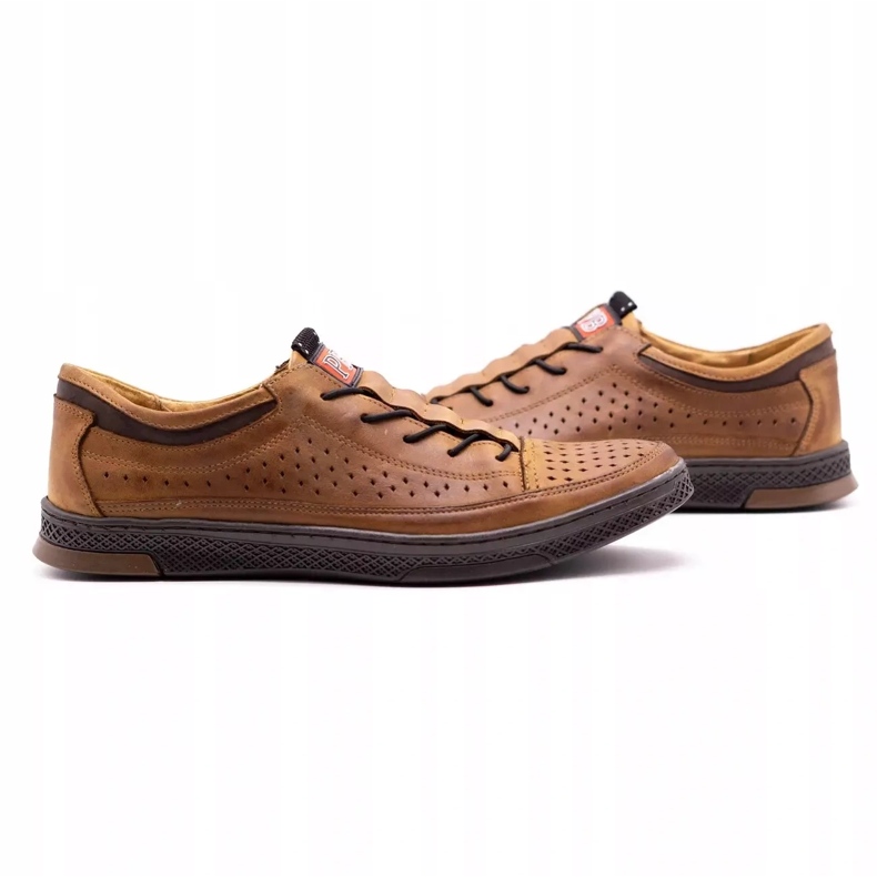 Polbut Pantofi barbati din piele K22P camel maro 2