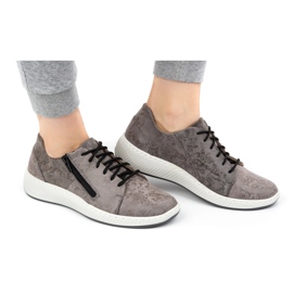 WASAK Pantofi dama, adidasi piele 0602W, flori gri 2