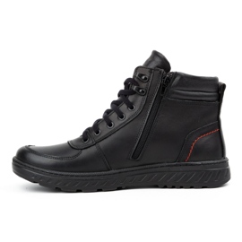 Olivier Pantofi de iarna barbati, botine piele 950MP, negre negru 1