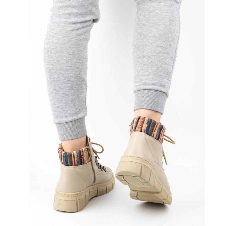 WASAK Botine de iarnă din piele de damă 0698W, bej 2