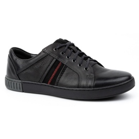 Kampol Pantofi casual barbati din piele 29KAM Negru 1 Kampol Pantofi casual barbati din piele 29KAM Negru 1