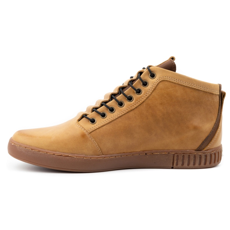 Polbut Botine pentru bărbați din piele izolată 2122 maro 1