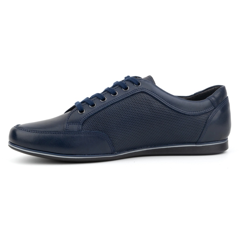 Olivier Pantofi casual barbati din piele 410KNT, bleumarin albastru 1