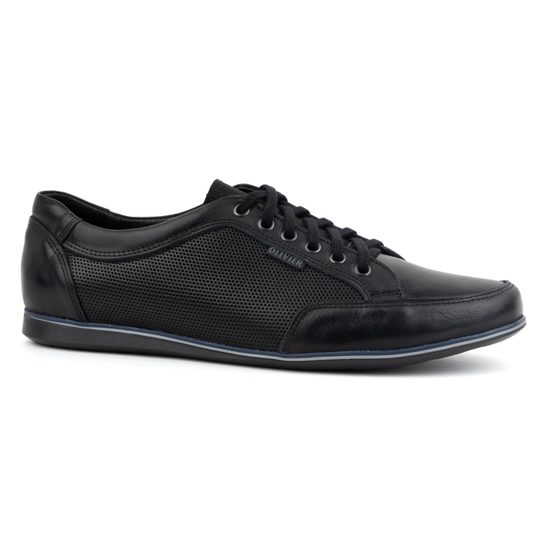 Olivier Pantofi casual barbati din piele 410KNT, negri negru 1