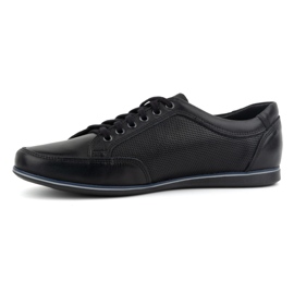 Olivier Pantofi casual barbati din piele 410KNT, negri negru 2