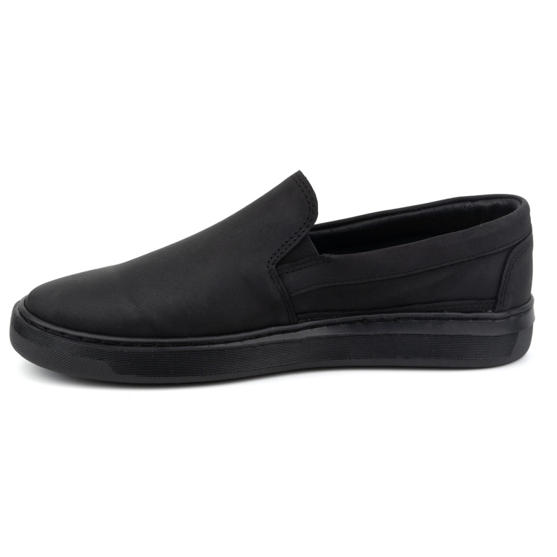 Pantofi slip-on pentru barbati din piele naturala POLBUT 2124 neagra negru 1