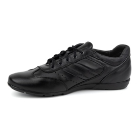 Olivier Pantofi bărbați din piele, negru, stil sport 7004DT, negru 1