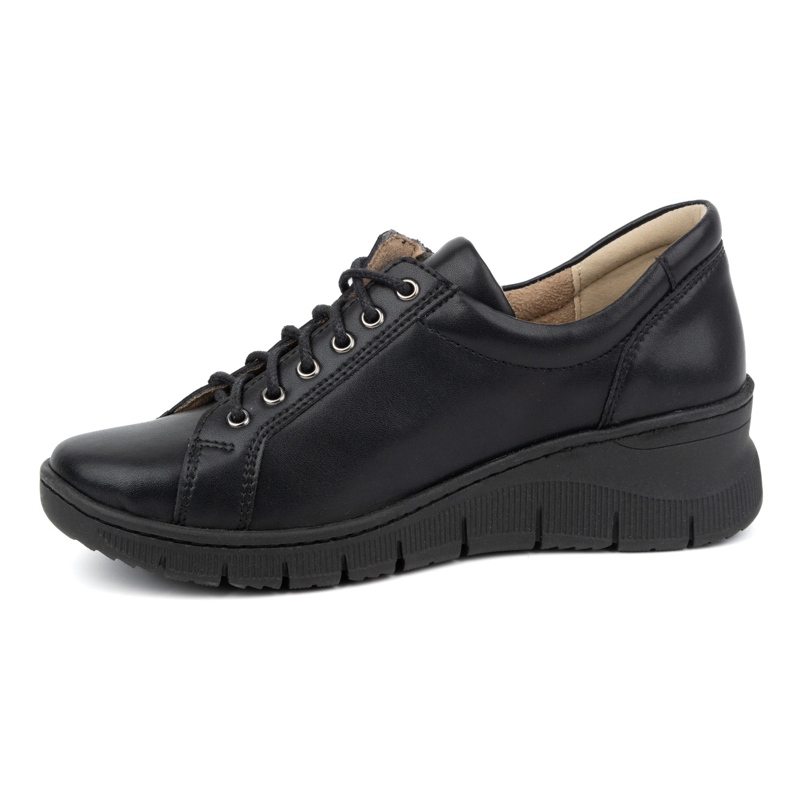 Olivier Pantofi de dama din piele cu talpa groasa 1236, negri negru 1 Olivier Pantofi de dama din piele cu talpa groasa 1236, negri negru 1