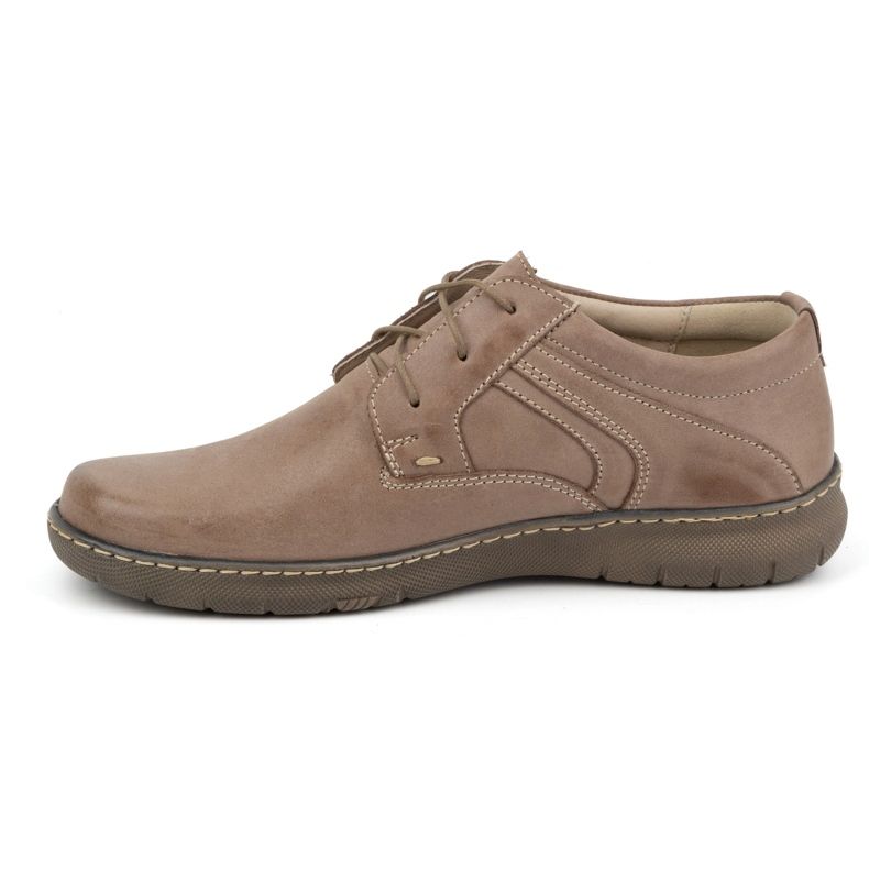 Olivier Pantofi de dama din piele 0819, bej inchis 1