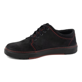 Joker Pantofi casual barbati din piele 894J, negru si rosu 1