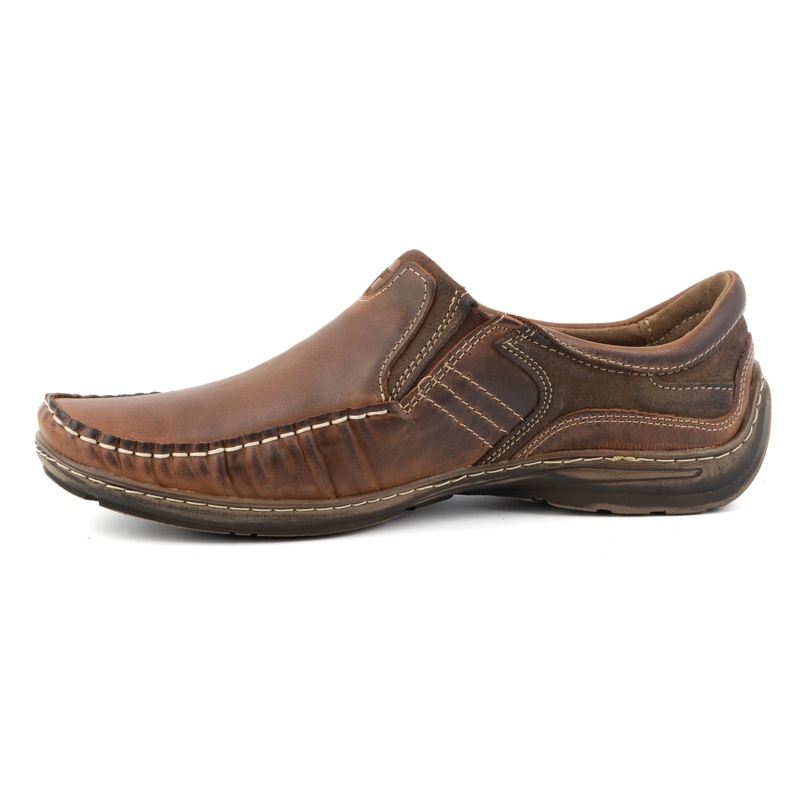 KOMODO Pantofi barbatesti, mocasini piele 627K, maro 1