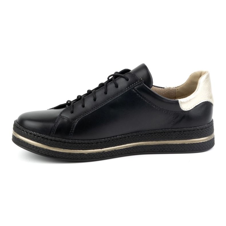 Olivier Pantofi de dama din piele Tenisi negri Style 1190 negru 1