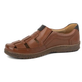 Kampol Pantofi casual barbati din piele 86KAM, granulatie maro 1 Kampol Pantofi casual barbati din piele 86KAM, granulatie maro 1