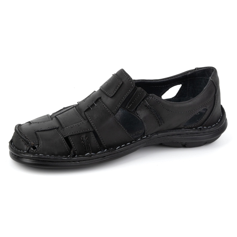 Olivier Pantofi slip-on din piele de vară pentru bărbați 902MP Summer black negru 1