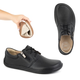 Olivier Pantofi minimalisti din piele de dama 1244 negri negru 1