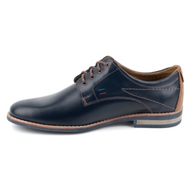 KOMODO Pantofi barbati eleganti din piele 825K, bleumarin albastru 1