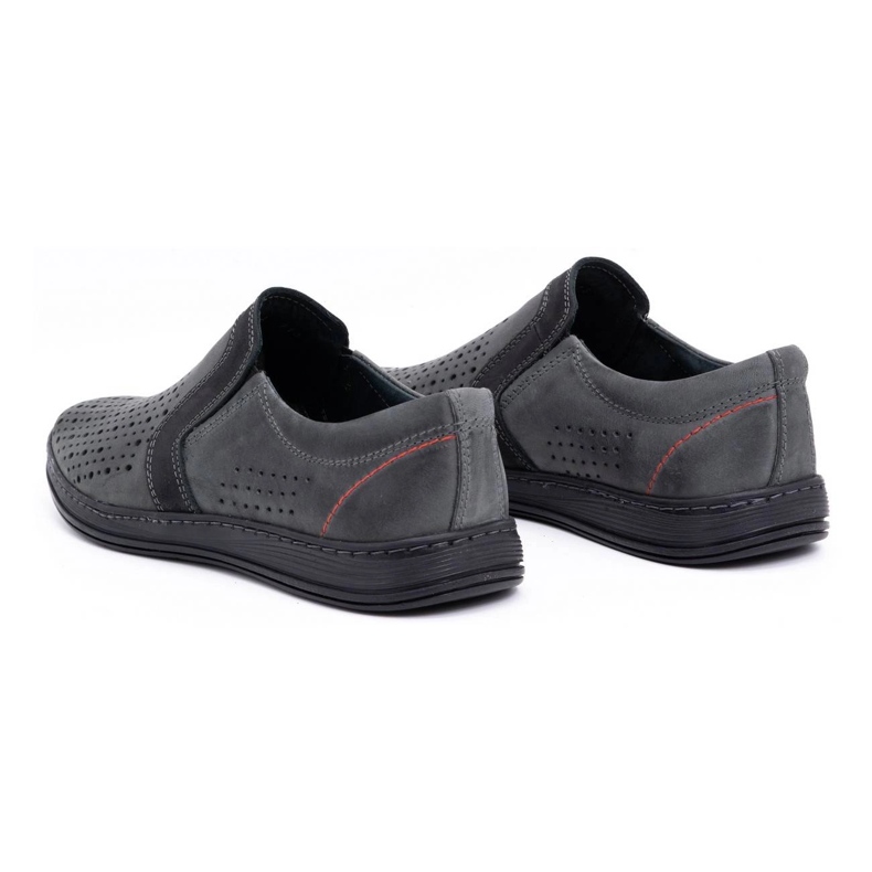 Olivier Mocasini din piele pentru bărbați pentru vară 713MP gri 4