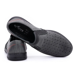 Olivier Mocasini din piele pentru bărbați pentru vară 713MP gri 3