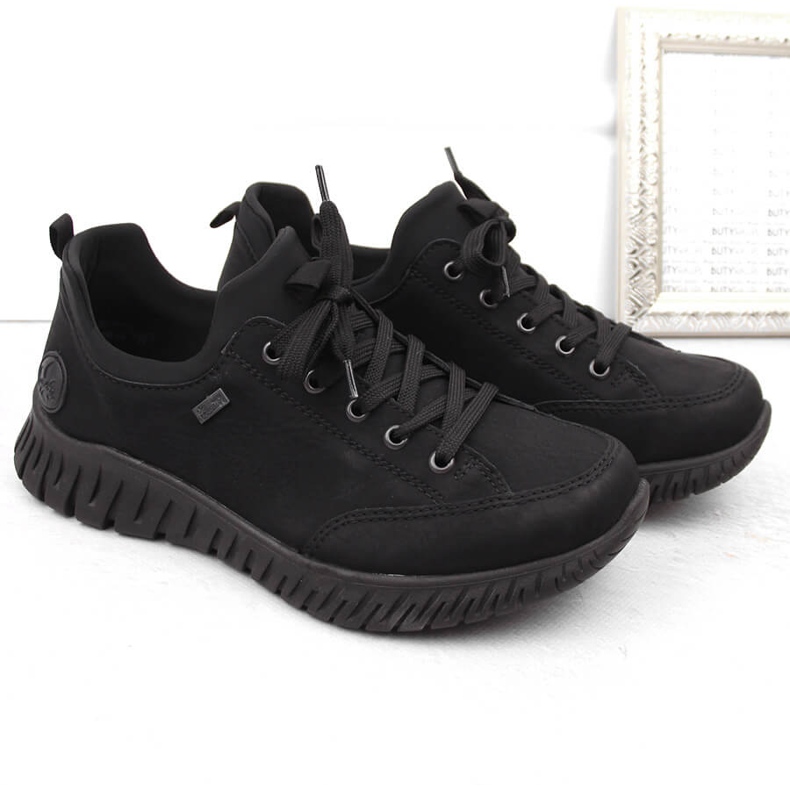 Pantofi negri de damă, impermeabili și confortabili, Rieker M5352-00 negru 1 Pantofi negri de damă, impermeabili și confortabili, Rieker M5352-00 negru 1