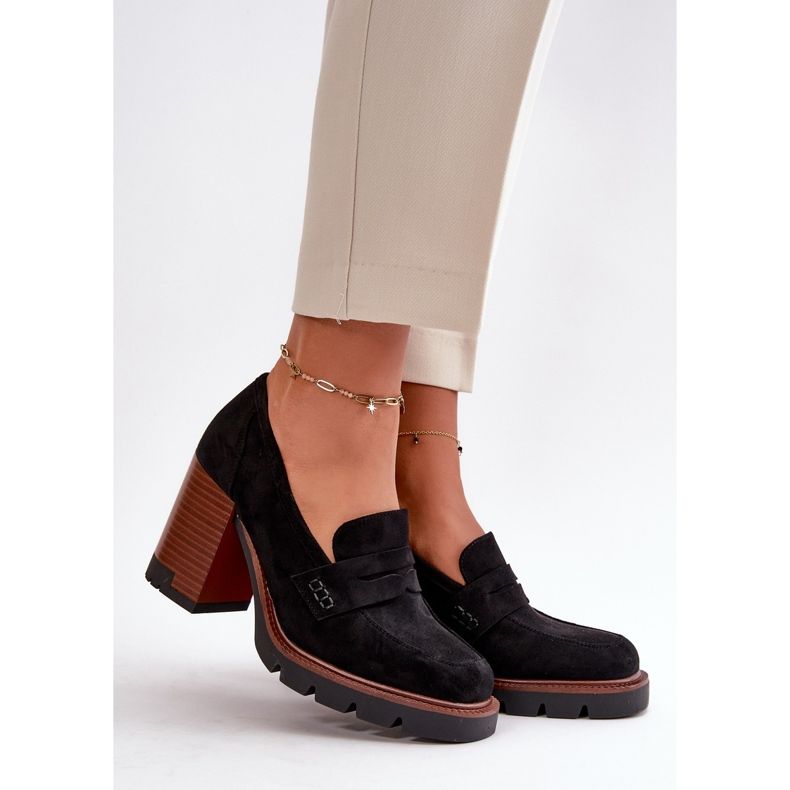 Pantofi de damă cu toc înalt din piele ecologică neagră Vinceza 58105 negru 1 Pantofi de damă cu toc înalt din piele ecologică neagră Vinceza 58105 negru 1