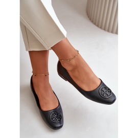 Balerini De Dama Cu Decorat, Piele Eco, Rhodike Negru 2