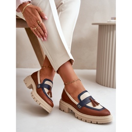 Mocasini din piele de damă maro Laura Messi 2835 2