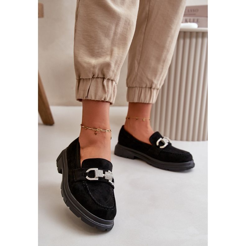 Mocasini De Damă Eco Suede Cu Decor, Wistera Neagră negru 2