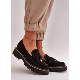 Mocasini De Damă Eco Suede Cu Decorat Negru Verindalle 1