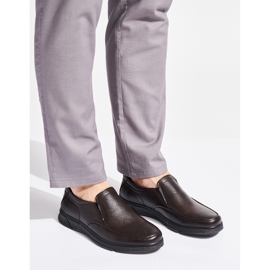 Mocasini maro barbatesti din piele ecologica 1