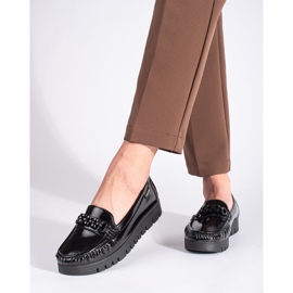 Goodin Pantofi dama patentati cu talpa groasa negru 1