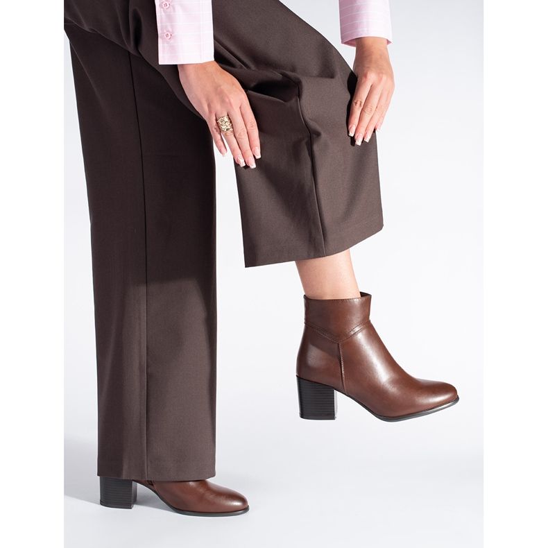 Botine maro cu toc înalt de la Sergio Leone 2