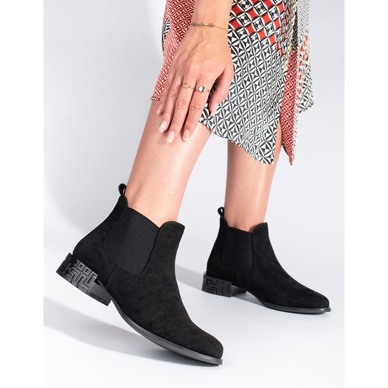 Cizme Chelsea negre cu toc decorativ de Sergio Leone negru 2