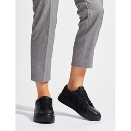 Sergio Leone Adidași sport din piele neagră SP014 pentru femei negru 2