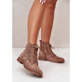 Botine de damă cu model maro S.Barski HY66-136 2