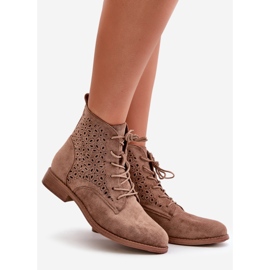 Botine de damă cu model maro S.Barski HY66-136 1