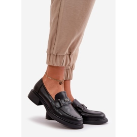 Mocasini eleganti de dama din piele naturala, Negru Vinceza 91114 1