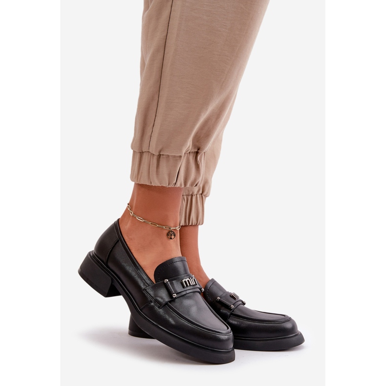 Mocasini eleganti de dama din piele naturala, Negru Vinceza 91114 1