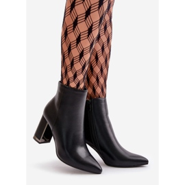 Botine de damă cu toc înalt, prinse cu fermoar, piele ecologică izolată, Mevair negru 1 Botine de damă cu toc înalt, prinse cu fermoar, piele ecologică izolată, Mevair negru 1