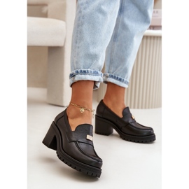 Zazoo 20168 Pantofi Eleganti Dama Toc Inalt, Piele Naturala, Negru 2