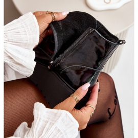 Zazoo 60499 Cizme De Dama Brevet Pe Platforma Si Pana Piele Naturala Calda Verde Inchis negru 2