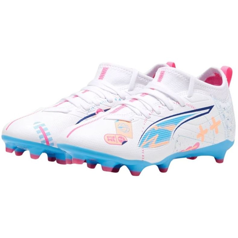 Pantofi de fotbal Puma Ultra 5 Match Vol. Up FG/AG 108065 01 alb 2