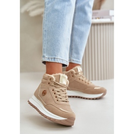 Pantofi Sport Izolați Damă Pe Platformă Kaki Ariatte bej 2