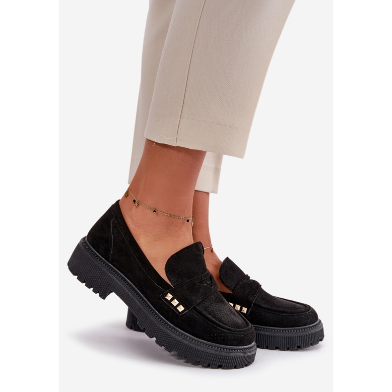 Pantofi de damă ajurat Mocasini Black Tannes negru 1 Pantofi de damă ajurat Mocasini Black Tannes negru 1