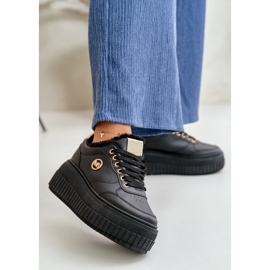 Pantofi sport izolați pentru damă, cu talpă groasă, Ardiela neagră negru 2 Pantofi sport izolați pentru damă, cu talpă groasă, Ardiela neagră negru 2